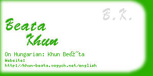 beata khun business card